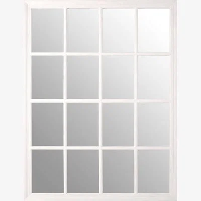 Teddy Beau Teddy's Collection Fuller Antique White Window Pane Mirror