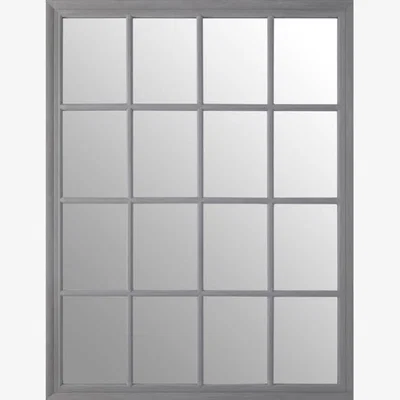 Teddy Beau Teddy's Collection Fuller Grey Window Pane Mirror