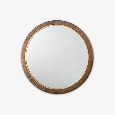 Tobias Oliver Porta Romana I Holden Mirror I Dark Cane With Brass