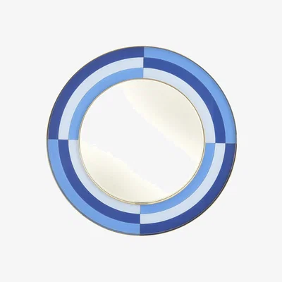 Tobias Oliver Jonathan Adler I Harlequin Round Mirror I Multi Blue