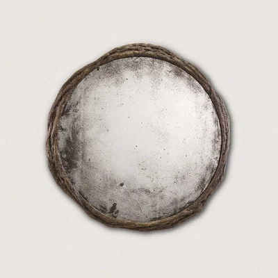 Tobias Oliver Porta Romana I Bark Mirror I Burnt Wood | Antique Glass