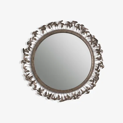 Tobias Oliver Porta Romana I Mushroom Mirror I Mayan Silver