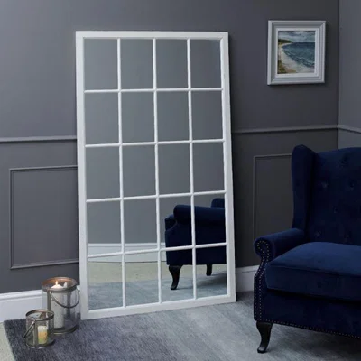 Woods Furniture Fleur Leaner Window Mirror White