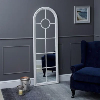 Woods Furniture Fleur Narrow Arched Framed Mirror White