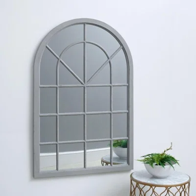 Woods Furniture Fleur Small Arched Framed Mirror Grey