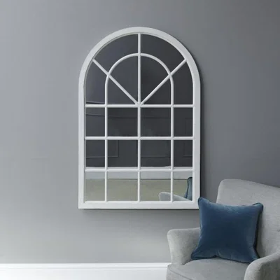 Woods Furniture Fleur Small Arched Framed Mirror White