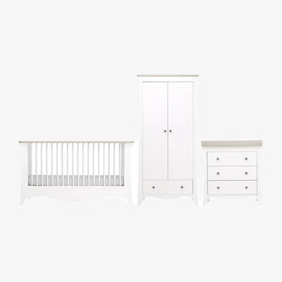 John Lewis CuddleCo Clara Cotbed, Double Wardrobe and 3-Drawer Changing Table Dresser
