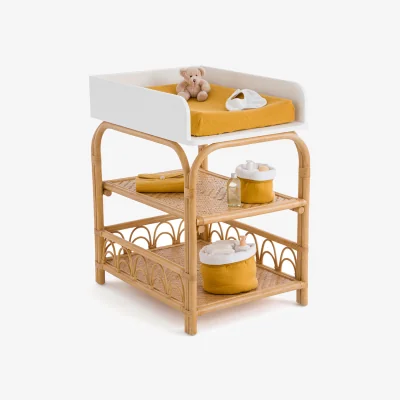 La Redoute Charlie Painted Wood & Rattan Changing Table