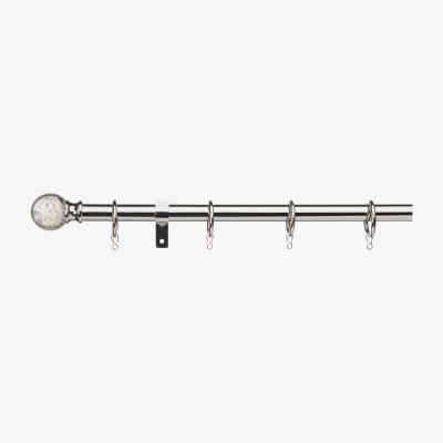 Dunelm Glitter Ball Chrome Extendable Curtain Pole Dia. 16/19mm Silver
