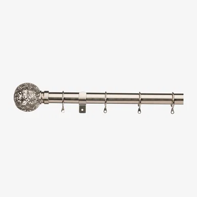 Dunelm Foliage Satin Steel Fixed Curtain Pole Dia. 28mm Satin Steel