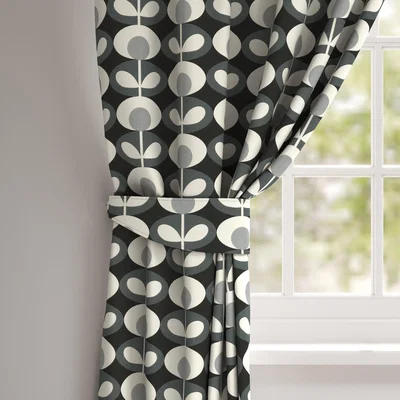 Dunelm Orla Kiely Oval Flower Made To Measure Tieback Orla Kiely Oval Flower Grey