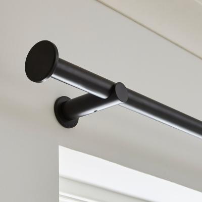 Dunelm Stepped Stud Fixed Metal Curtain Pole with Rings