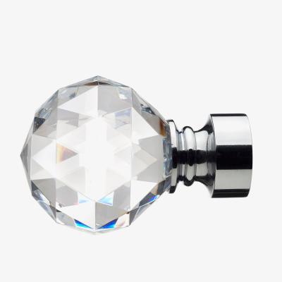 Dunelm Mix and Match 28mm Faceted Finials Silver