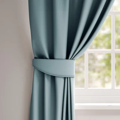 Dunelm Panama Plain Made to Order Tieback Panama_Blue