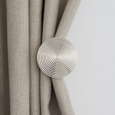 Dunelm Ribbed Metal Curtain Holdbacks Satin Steel (Silver)