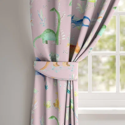 Dunelm Little Adventurers Jurrassic Made to Measure Tieback Jurrassic Pink