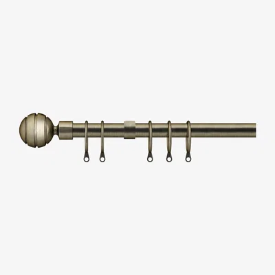 Dunelm Luca Extendable Eyelet Curtain Pole Dia. 16/19mm Antique Brass