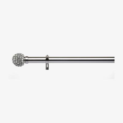 Dunelm Diamante Cluster Satin Silver Eyelet Curtain Pole Dia. 28mm Silver