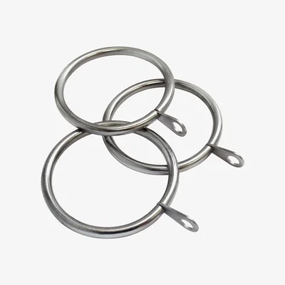 Dunelm Pack of 12 Holford Curtain Rings Satin Silver