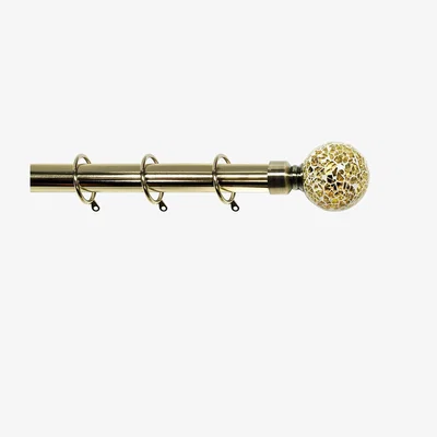 Dunelm Glamour Crackle Glass Metal Extendable Curtain Pole Dia. 28mm Brown