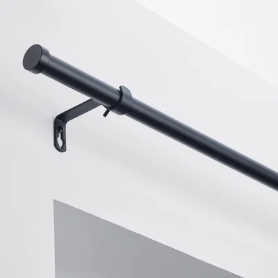 Dunelm Trinity Satin Steel Extendable Curtain Pole Dia. 16/19mm Matt Black