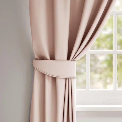 Dunelm Panama Plain Made to Order Tieback Panama_Blush