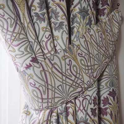 Dunelm Lucetta Mauve Tiebacks Purple, Green and Yellow