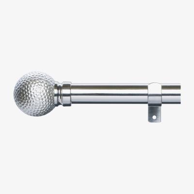 Dunelm Hammered Metal Effect Extendable Eyelet Curtain Pole Silver