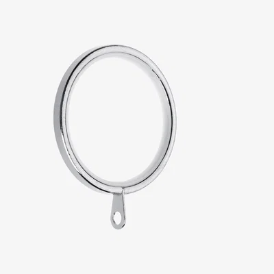 Dunelm Pack of 6 Swish Atlanta Chrome Curtain Rings Dia. 35mm Chrome