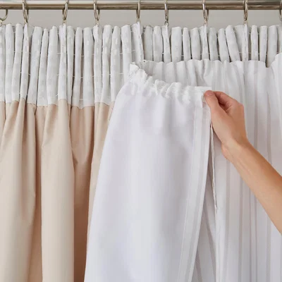 Dunelm Striped Thermal Pencil Pleat Natural Curtain Linings Natural