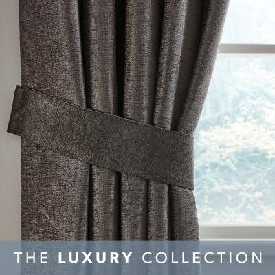 Dunelm Grey Chenille Curtain Tiebacks Grey