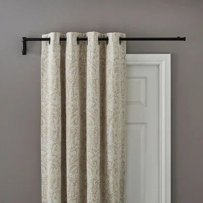 Dunelm Trinity Metal Door Curtain Pole Matt Black