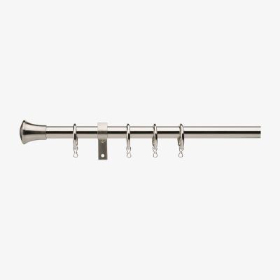 Dunelm Trumpet Extendable Metal Curtain Pole Dia. 16/19mm Satin Steel (Silver)