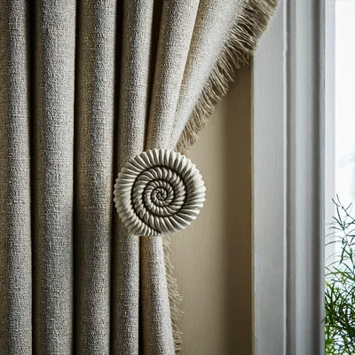 Dunelm Ammonite Curtain Holdbacks Satin Steel (Silver)