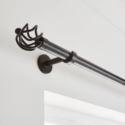 Dunelm Caged Ball Extendable Metal Eyelet Curtain Pole