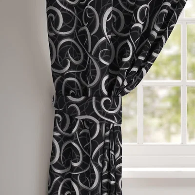 Dunelm Inspiration Jacquard Made To Measure Tieback Inspiration Black