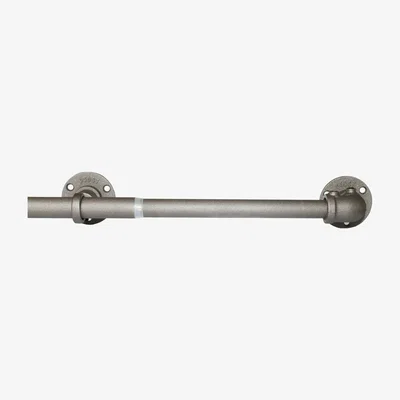 Dunelm Islington Gunmetal Extendable Curtain Pole Dia. 22/25mm Grey