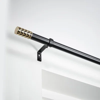 Dunelm Geometric Extendable Eyelet Curtain Pole 25/28mm Matt Black