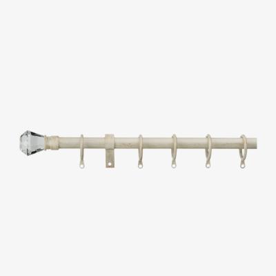 Dunelm Vintage Charm Extendable Ivory Gold Curtain Pole Dia. 16/19mm White