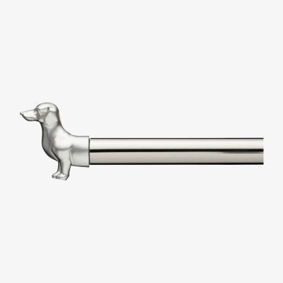 Dunelm Mix and Match Bertie Dog 25/28mm Finials Satin Steel (Silver)