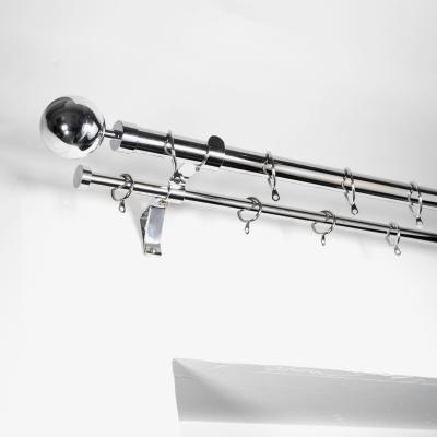 Dunelm Oslo Double Layer Extendable Curtain Pole Chrome