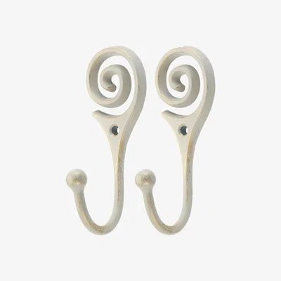 Dunelm Ivory Vintage Twist Hooks Cream