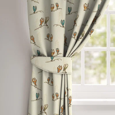 Dunelm Quirky Owls Made to Measure Tieback Quirky Owls Natural