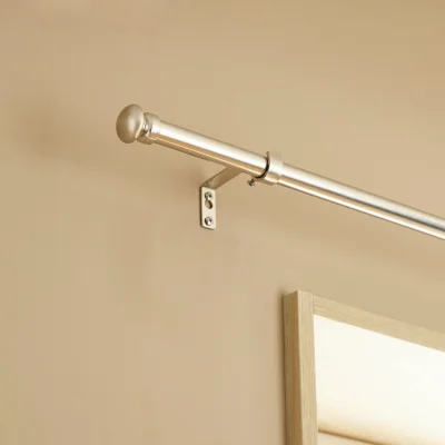 Habitat Argos Home Extendable Metal Cap Nickel Curtain Pole - 120 - 210cm