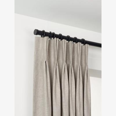 John Lewis John Lewis Select Curtain Pole with Rings and Stud Finial, Wall Fix, Dia.25mm