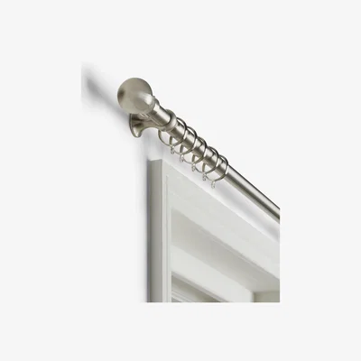 John Lewis John Lewis & Partners Brushed Steel Curtain Pole Kit, Dia.25mm