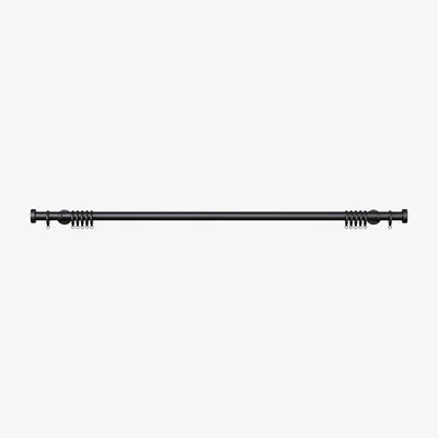 John Lewis John Lewis & Partners Black Curtain Pole Kit, Contemporary Brackets, L120cm x Dia.28mm