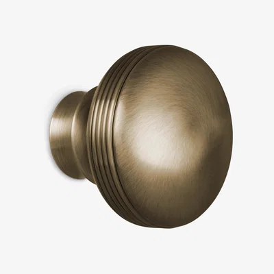 John Lewis John Lewis & Partners Antique Brass Ribbed Ball Finial, Dia.28mm