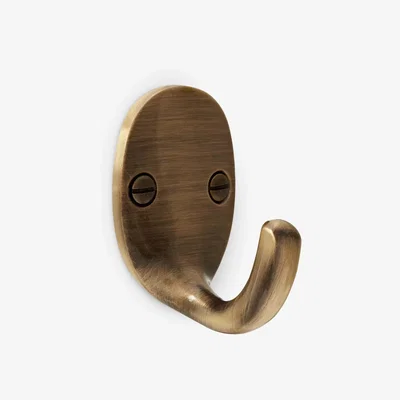 John Lewis John Lewis & Partners Oval Tieback Hooks, Pair, Antique Brass