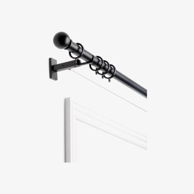 John Lewis John Lewis & Partners Made to Measure Double Revolution Curtain Pole with Rings and Ball Finials, Wall Fix, Dia.30mm